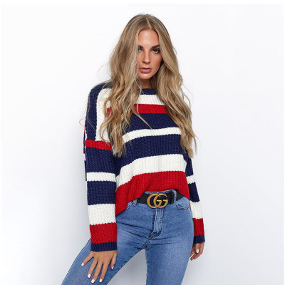 Pulover de dama cu dungi in mai multe culori