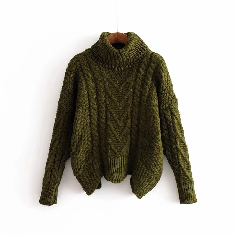 Női téli pulóver magas pólógallérral, két színben