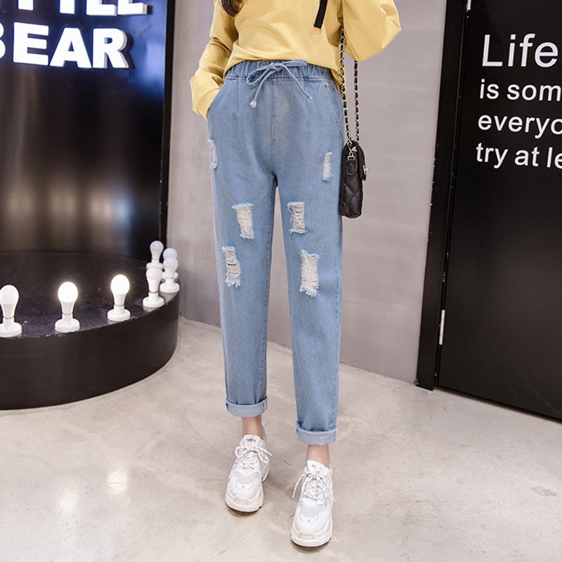 Blugi de dama moderni in doua culori cu sireturi si buzunare