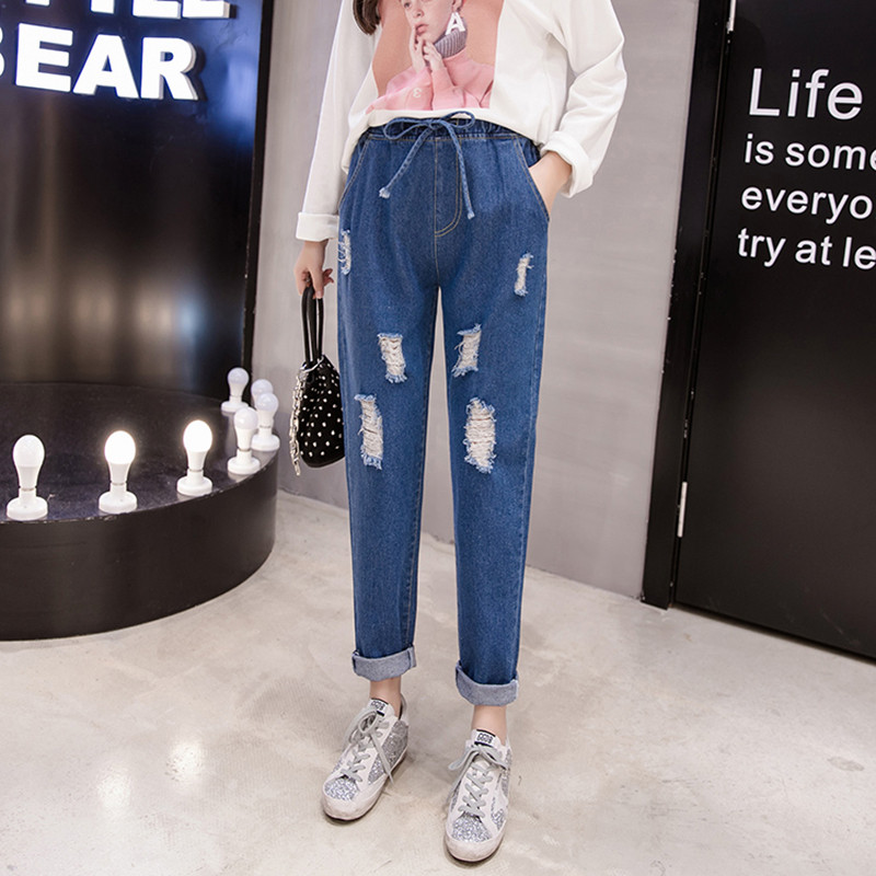 Blugi de dama moderni in doua culori cu sireturi si buzunare