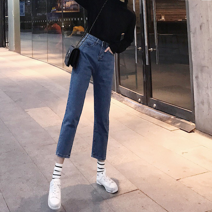 Γυναικέια τζιν  σε τρία χρώματα 9/10  με ψηλή  μέσης