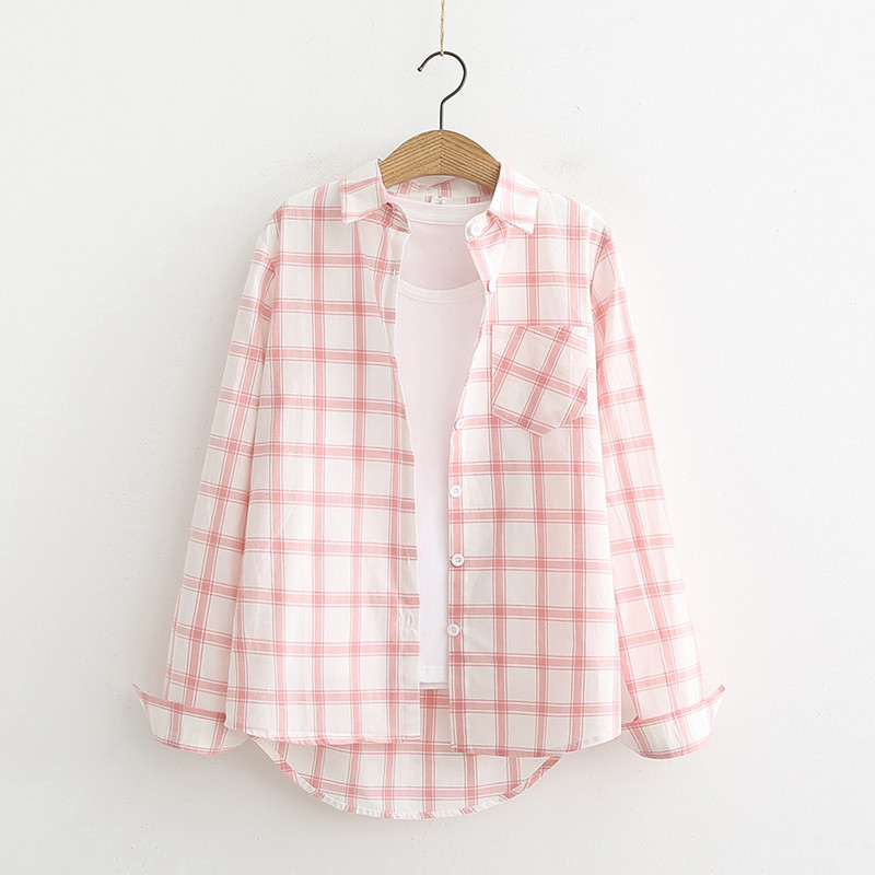 Νέο μοντέλο μοντέρνο γυναικείο πουκάμισο σε  μπλε και ροζ χρώμα