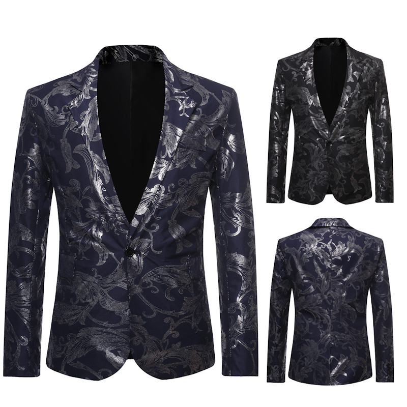 Men`s jacket with a shiny effect in black and navy blue