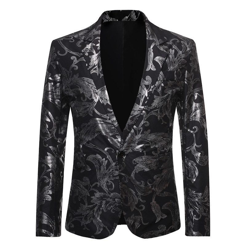 Ανδρικό σακάκι με γυαλιστερό αποτέλεσμα σε μαύρο και σκούρο μπλε χρώμα