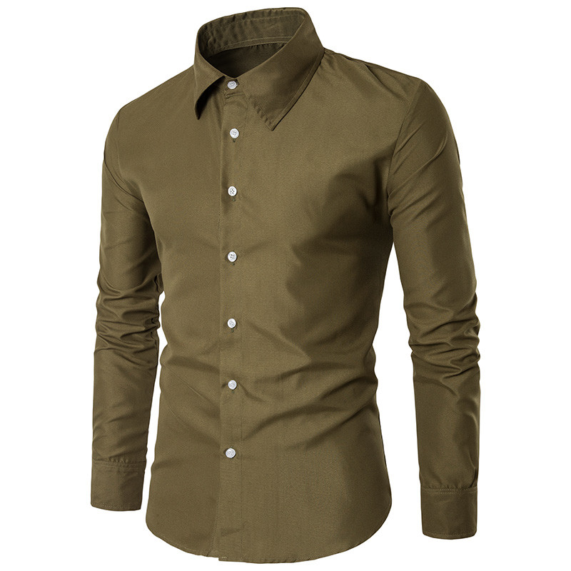 Férfi ing sima modell fekete, zöld és fehér színekben