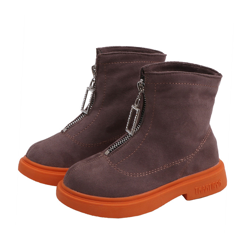 Σύγχρονες παιδικές μπότες για κορίτσια σε τρία χρώματα με φερμουάρ