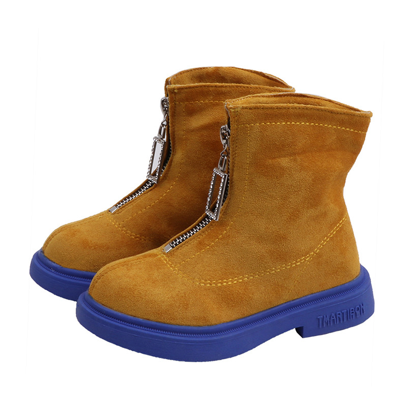 Σύγχρονες παιδικές μπότες για κορίτσια σε τρία χρώματα με φερμουάρ