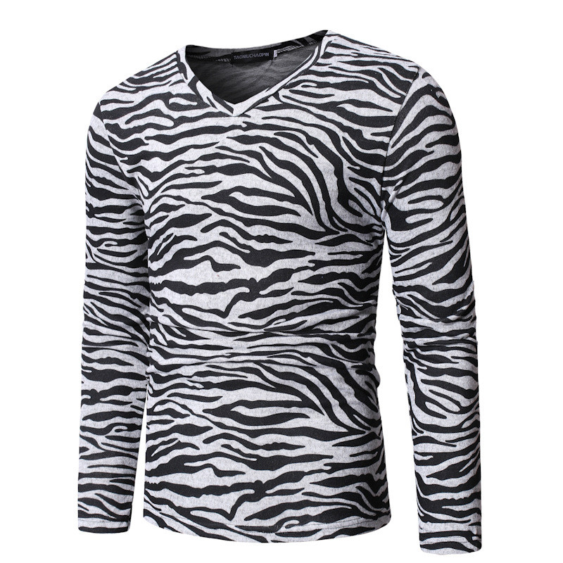 Bluza casual barbatesc cu decolteu oval in doua culori