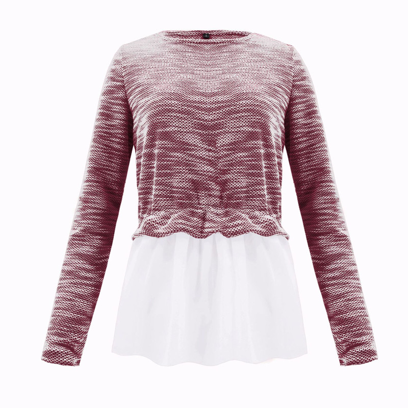 Γυναικέιο  μοντέρνο πουλόβερ  με λαιμό O σε τρία χρώματα