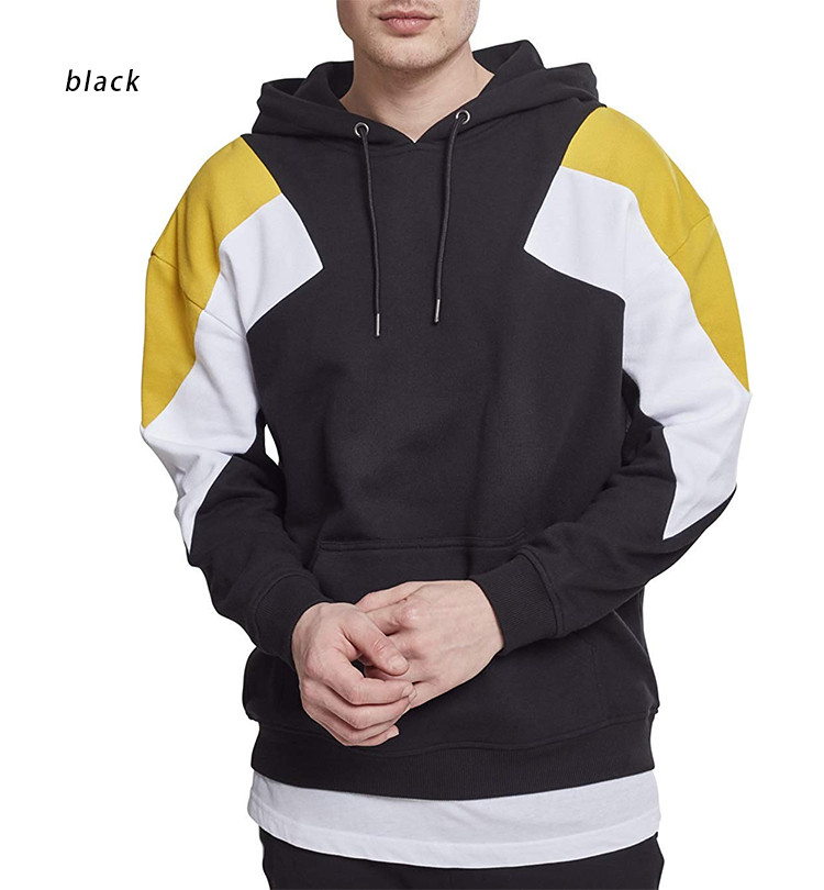 Ανδρικό φούτερ με κουκούλα σε λευκό και μαύρο χρώμα