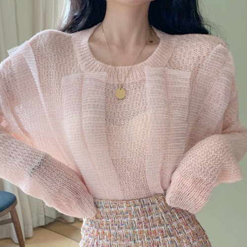 Λεπτό και διαφανή γυναικείο πουλόβερ σε τρία χρώματα