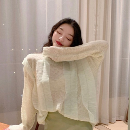 Λεπτό και διαφανή γυναικείο πουλόβερ σε τρία χρώματα