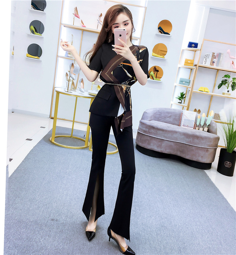 Set elegant de dama din doua piese in doua culori