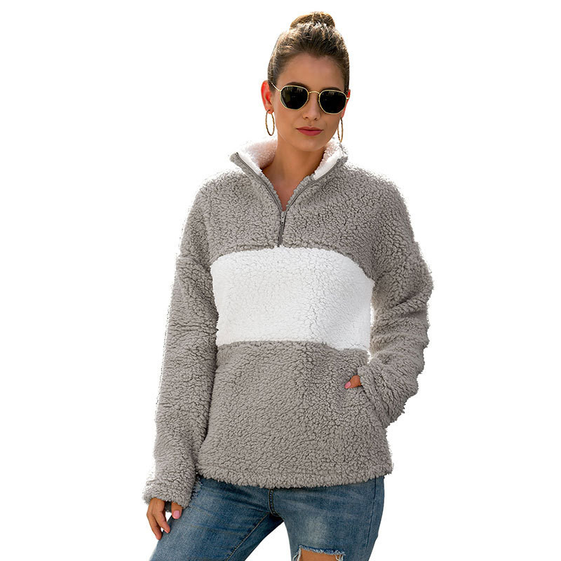 Alkalmi női pulóver magas gallérral és cipzárral több színben