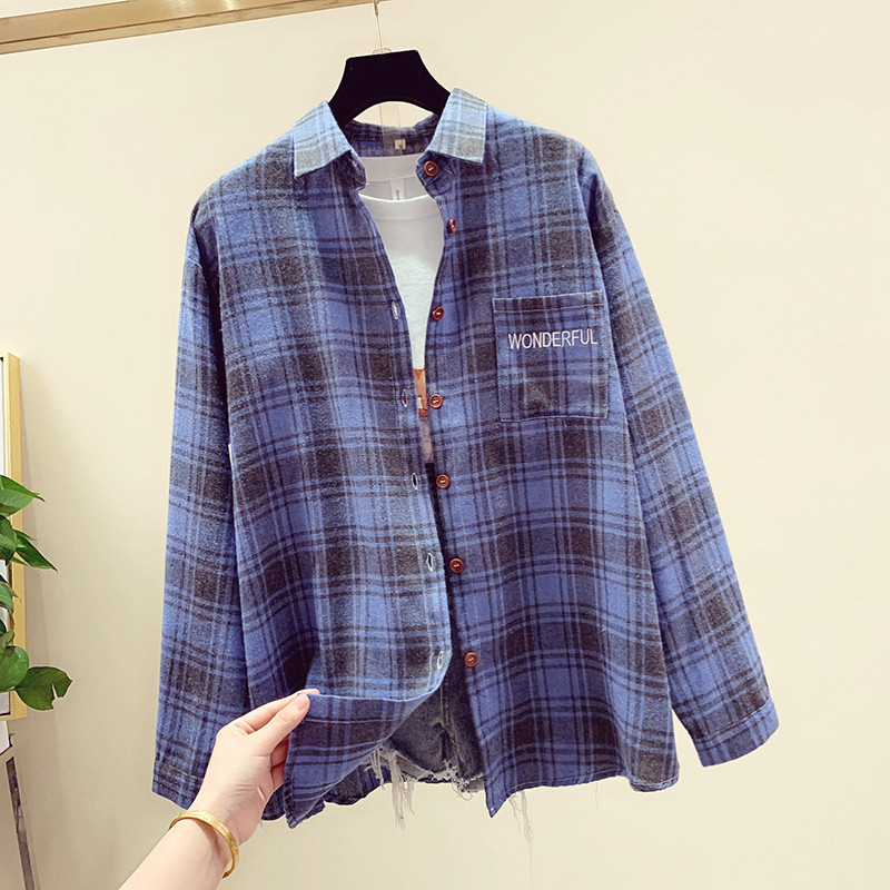 Camasa de dama in carouri model nou cu buzunar in mai multe culori