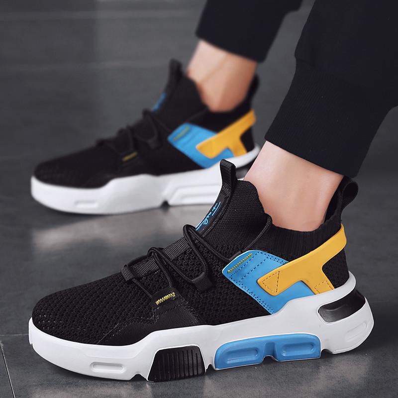 Tenisi casual barbatesti cu sireturi in trei culori si talpa plata