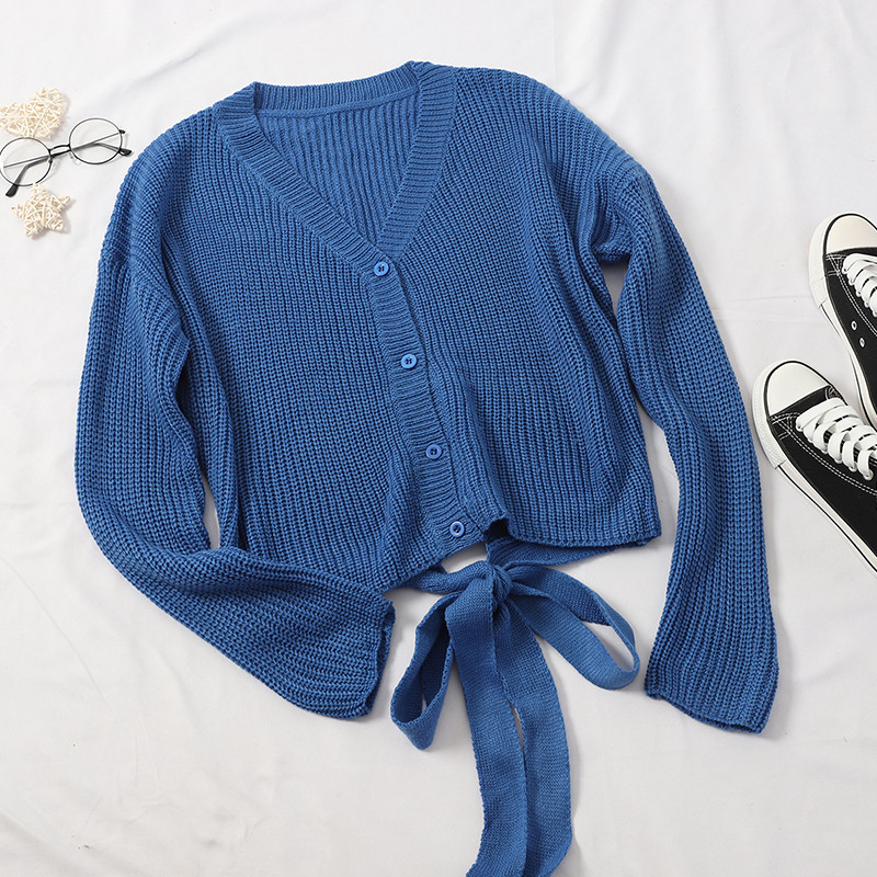 Cardigan casual dama in trei culori cu decolteu in V