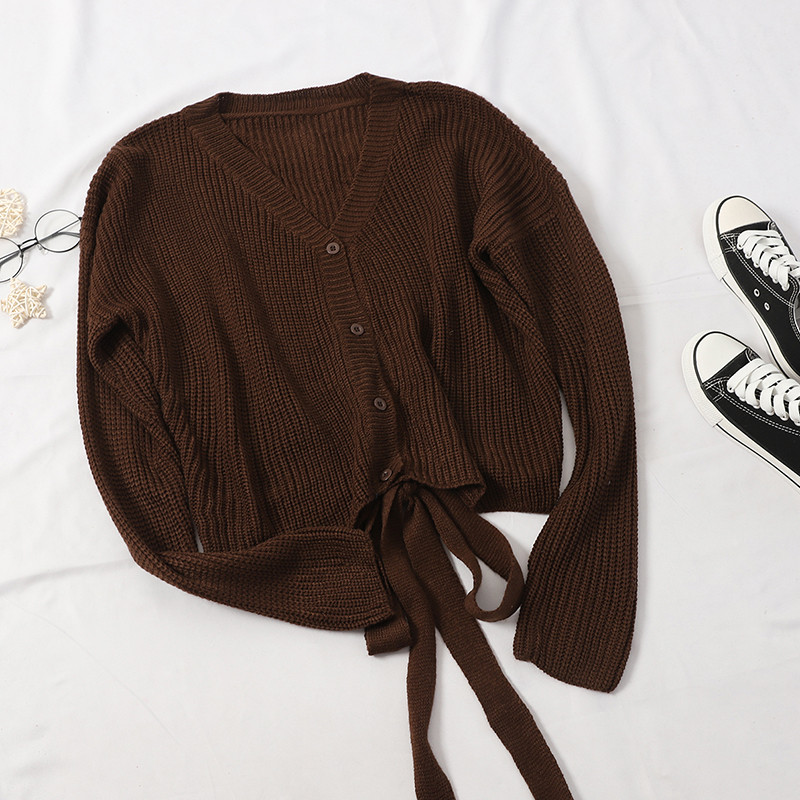 Cardigan casual dama in trei culori cu decolteu in V