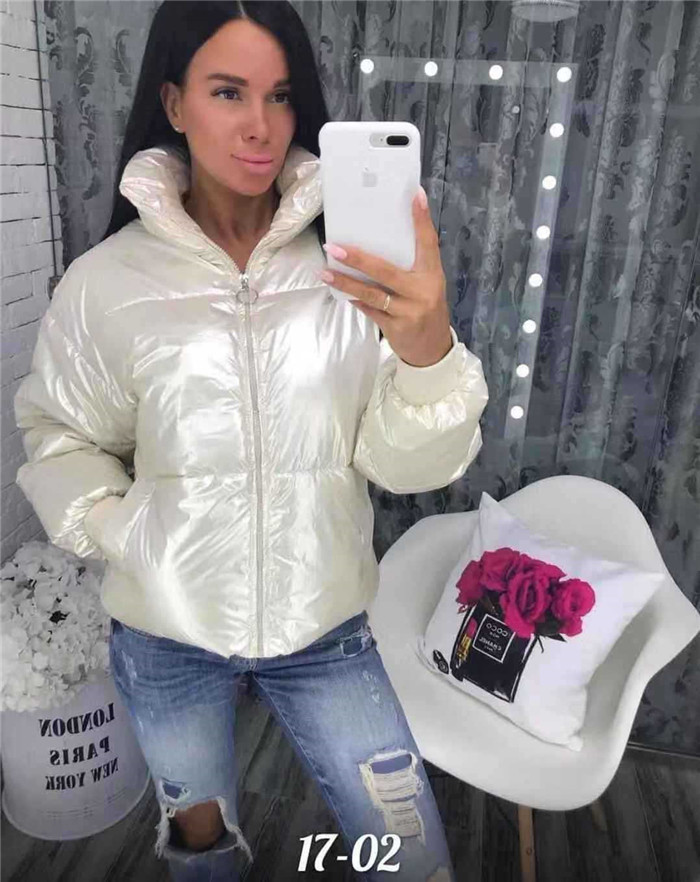 Μοντέρνο γυναικείο μπουφάν με ένα κομψό αποτέλεσμα και ένα υψηλό γιακά σε διάφορα χρώματα