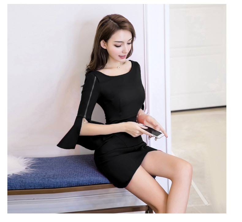 Rochie eleganta de dama in negru si rosu cu fermoar