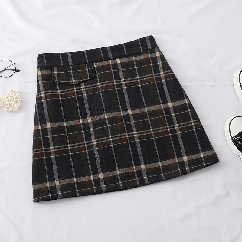 Fusta dama in carouri in doua culori cu fermoar