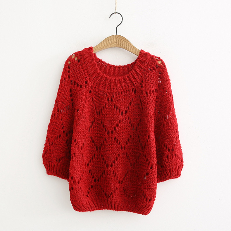 Pulover de dama modern model nou in alb, roz si rosu