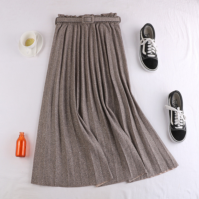 Fusta de dama moderna cu efect stralucitor in mai multe culori