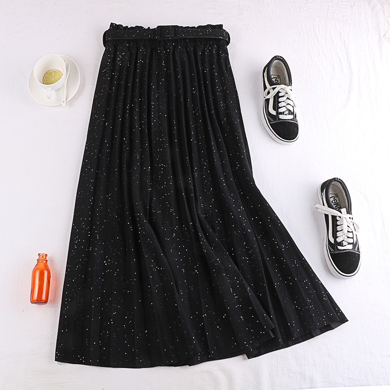 Fusta de dama moderna cu efect stralucitor in mai multe culori