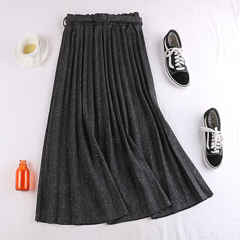 Fusta de dama moderna cu efect stralucitor in mai multe culori