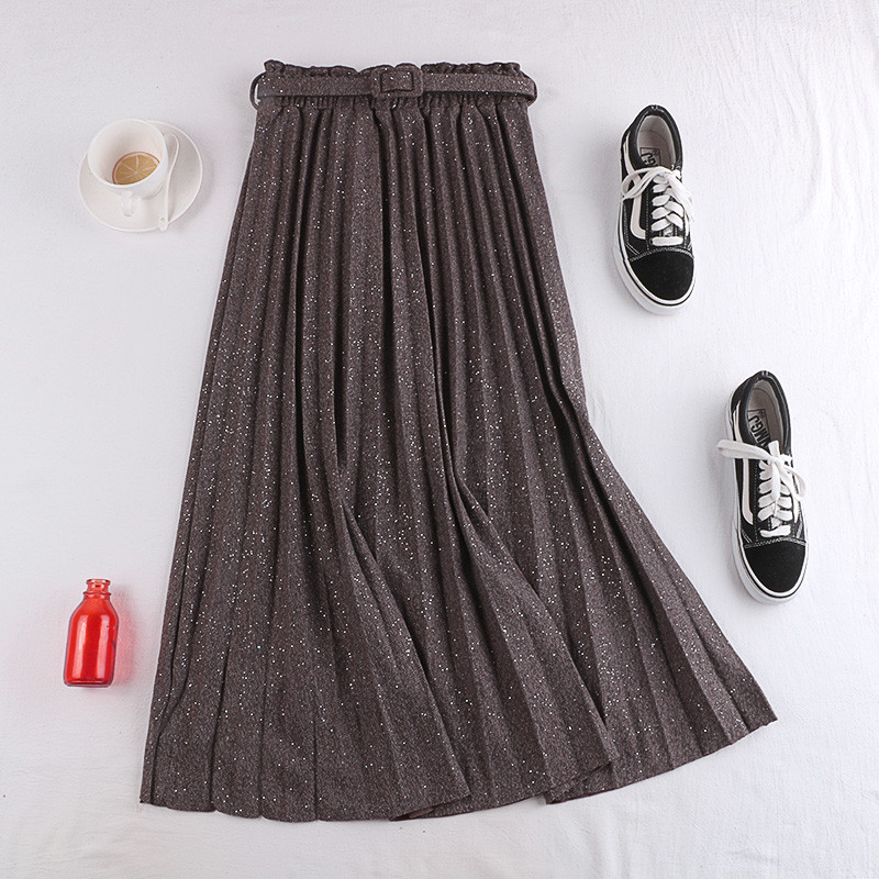 Fusta de dama moderna cu efect stralucitor in mai multe culori