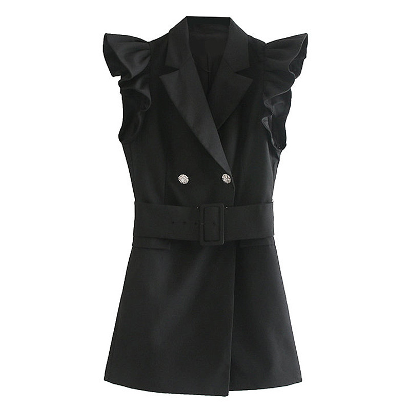 Νέο μοντέλο κομψό  γυναικείο μαύρο φόρεμα με ζώνη στη μέση