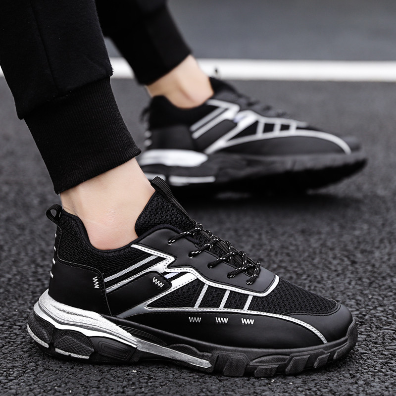 Tenisi casual barbatesti cu sireturi in alb, galben si negru