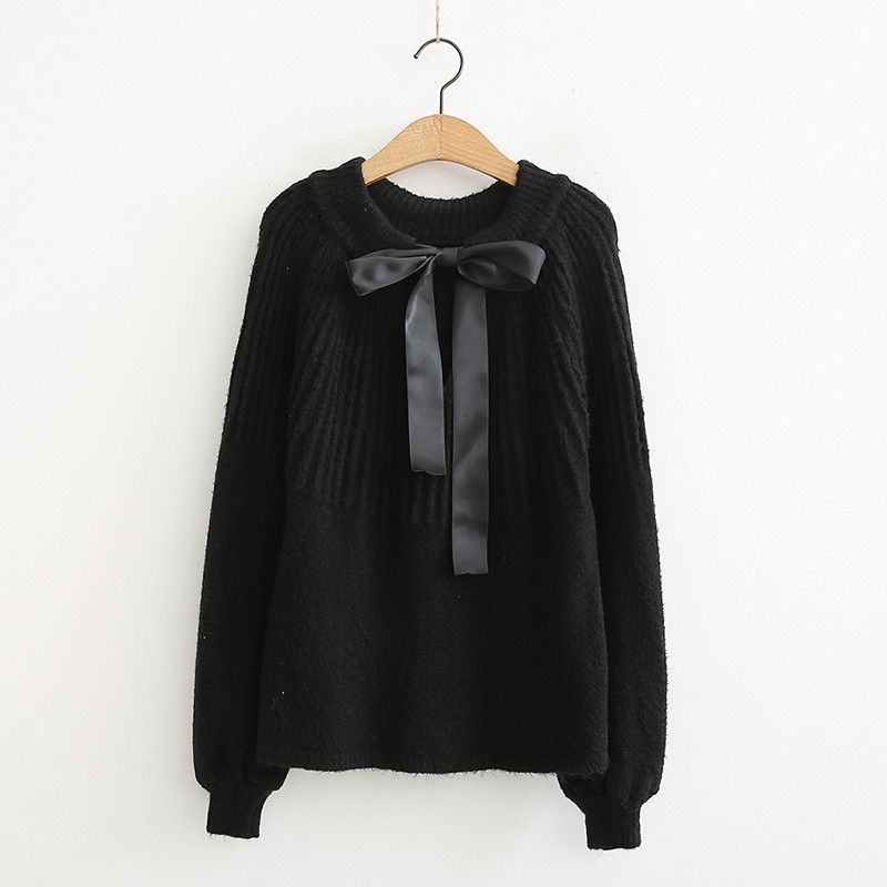 Pulover de dama modern cu decolteu O si cravate in mai multe culori