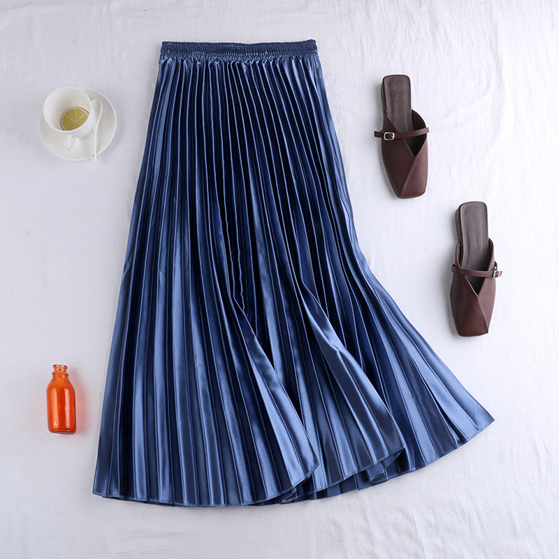 Fusta lunga de dama cu talie inalta in mai multe culori