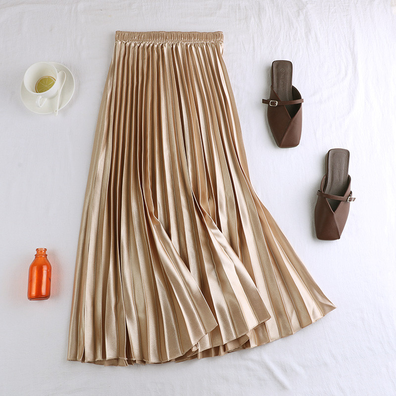 Fusta lunga de dama cu talie inalta in mai multe culori