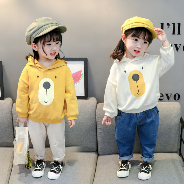 Ежедневна детска блуза за момичета в бял и жълт цвят с апликация