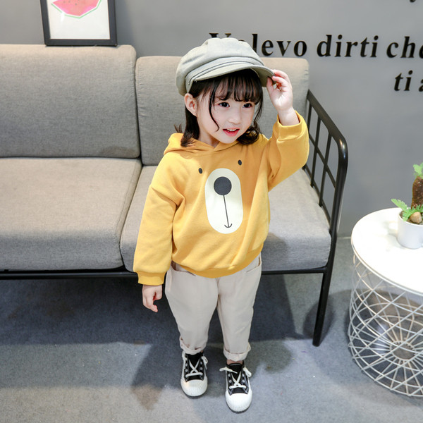 Ежедневна детска блуза за момичета в бял и жълт цвят с апликация