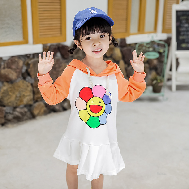 Rochie casual pentru copii in trei culori cu aplicatie