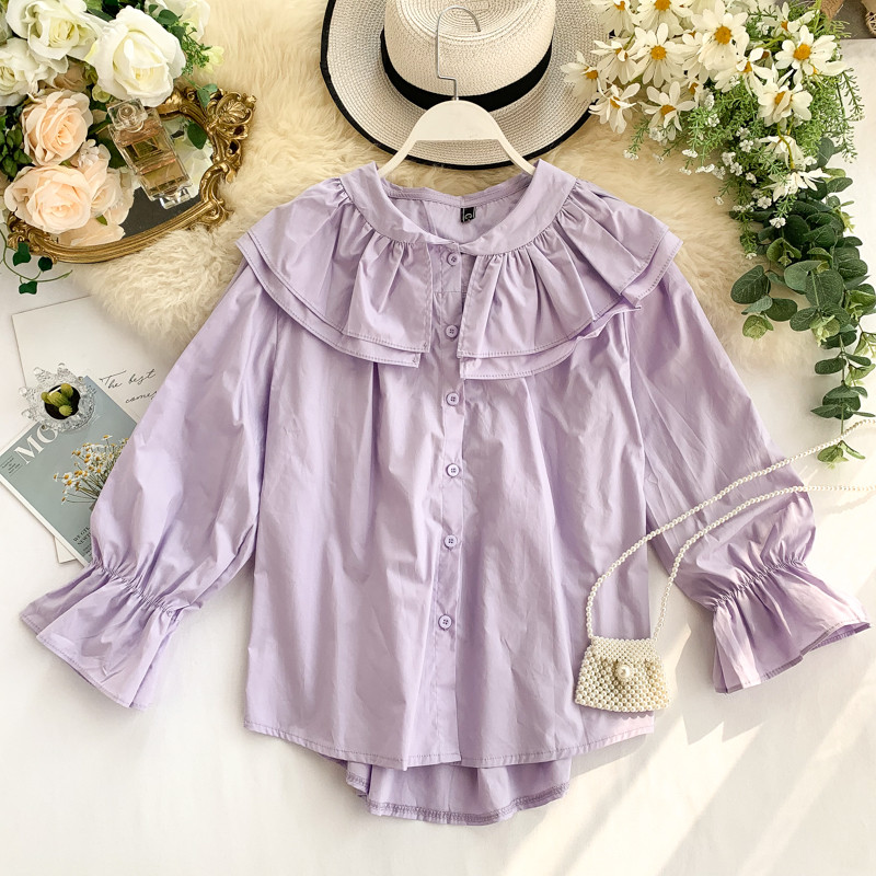 Cămașă casual de damă cu nasturi model asimetric în trei culori