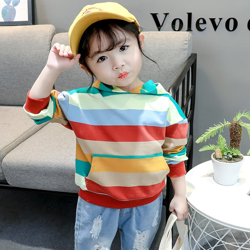 Casual παιδική μπλούζα με κουκούλα και τσέπη για κορίτσια