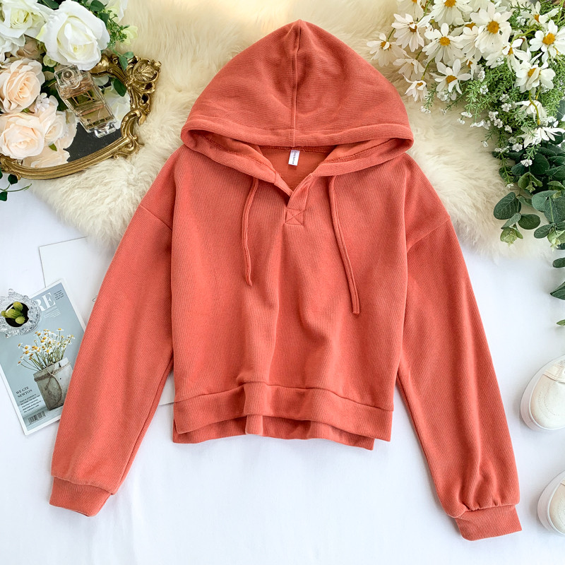 Hanorac casual dama cu gluga si cravate in patru culori