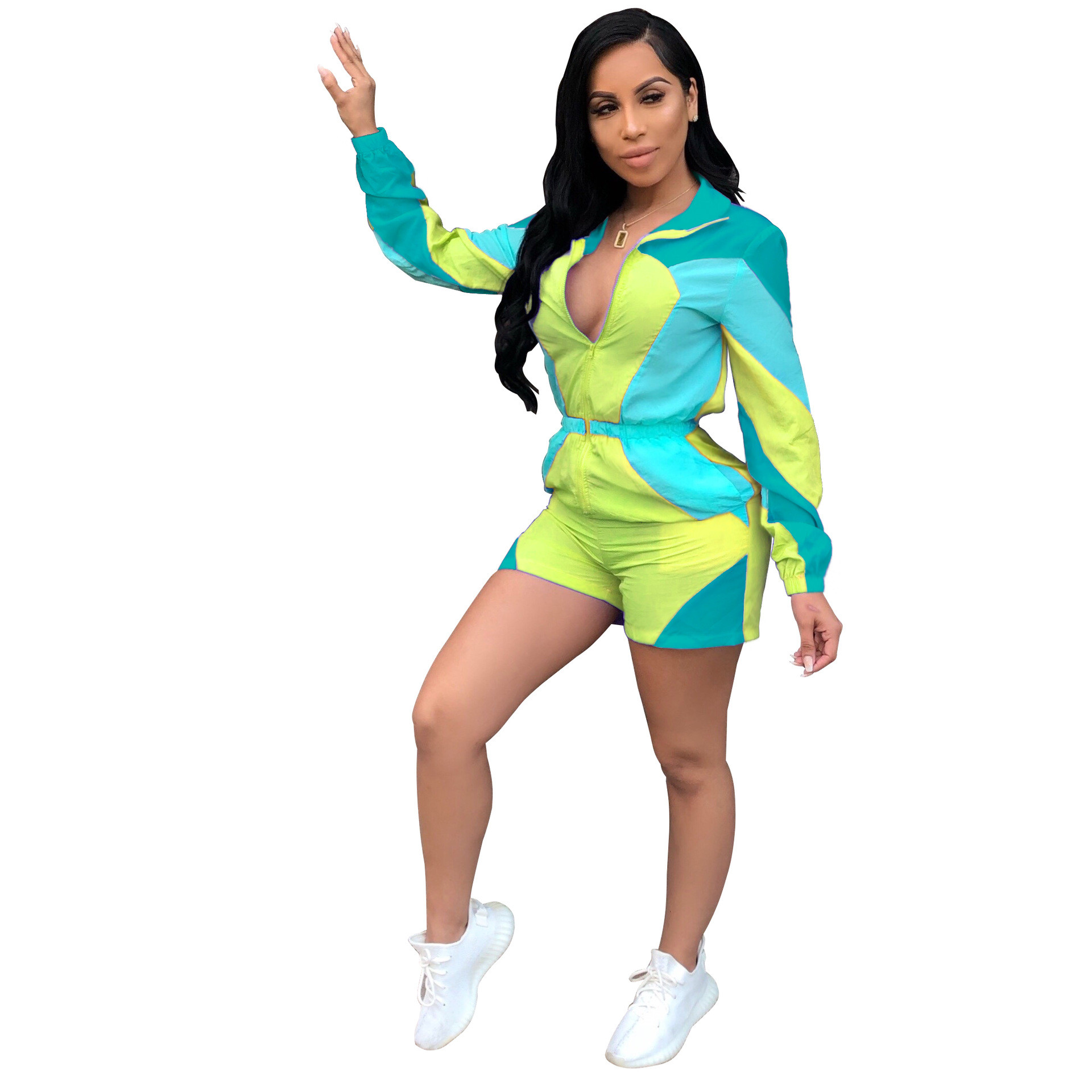 Μοντέρνες γυναικείες ολόσωμες φόρμες σε τρία χρώματα με μακριά μανίκια