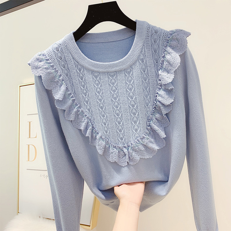 Pulover de dama modern cu decolteu O in mai multe culori