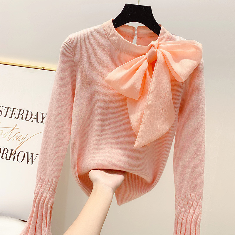 Pulover de dama model NOU cu panglica in mai multe culori