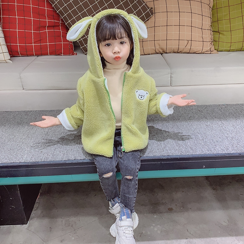 Geaca zilnica pentru copii in doua culori cu element 3D - pentru fete