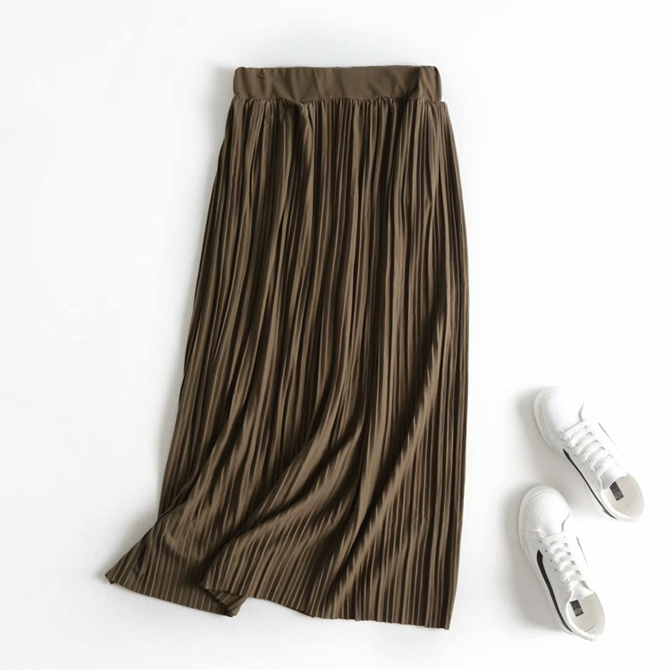Γυναικεία μακρύ πλισέ φούστα σε τέσσερα χρώματα