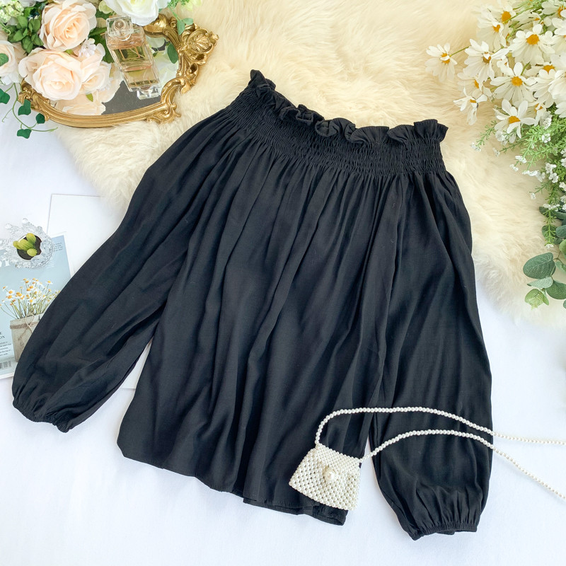 Γυναικείο πουκάμισο με γυμνούς ώμους και μακρύ μανίκι