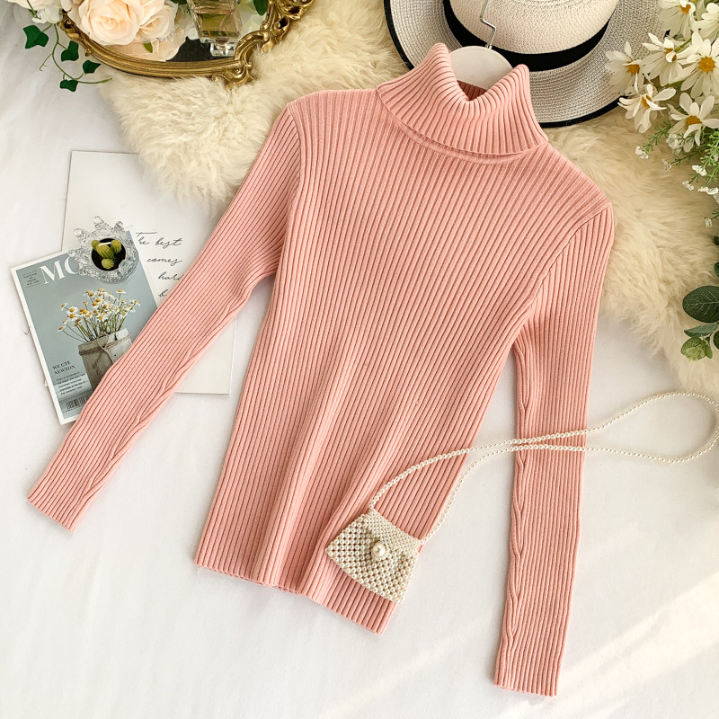 Pulover de dama casual cu guler inalt si nasturi in mai multe culori