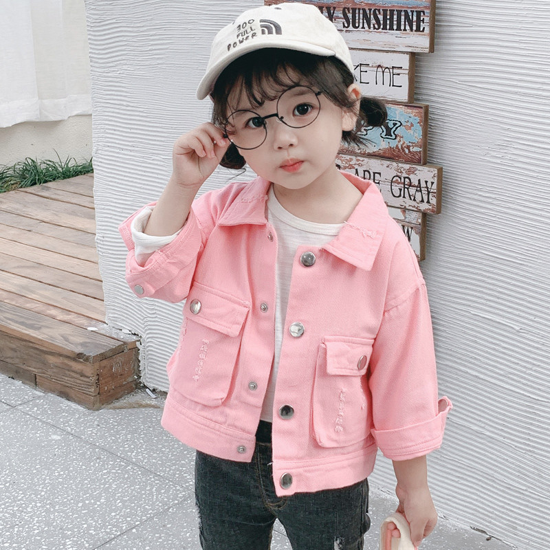 Μοντέρνο παιδικό μπουφάν για κορίτσια σε τρία χρώματα με εφαρμογή