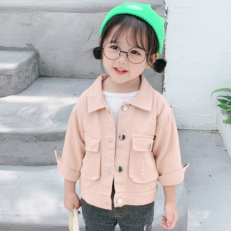 Μοντέρνο παιδικό μπουφάν για κορίτσια σε τρία χρώματα με εφαρμογή